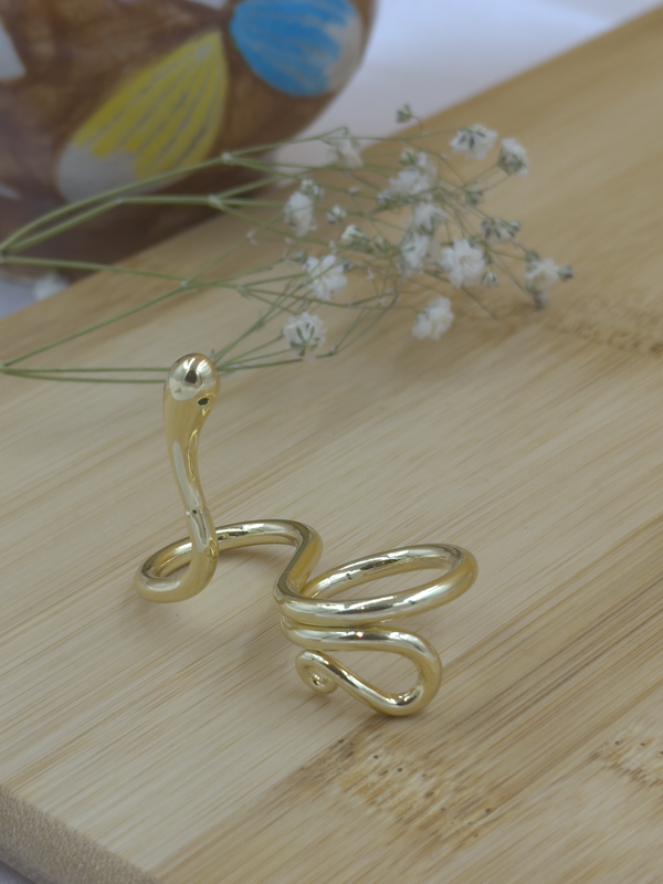 Snake pattern two finger ring