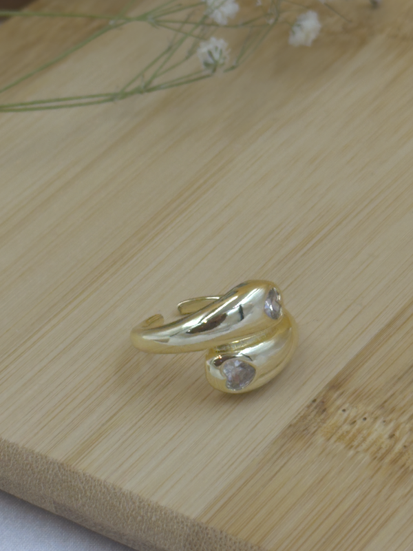 Up down stone studded ring