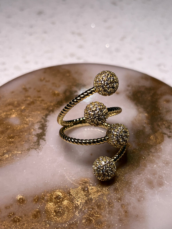 Large studded ball ring