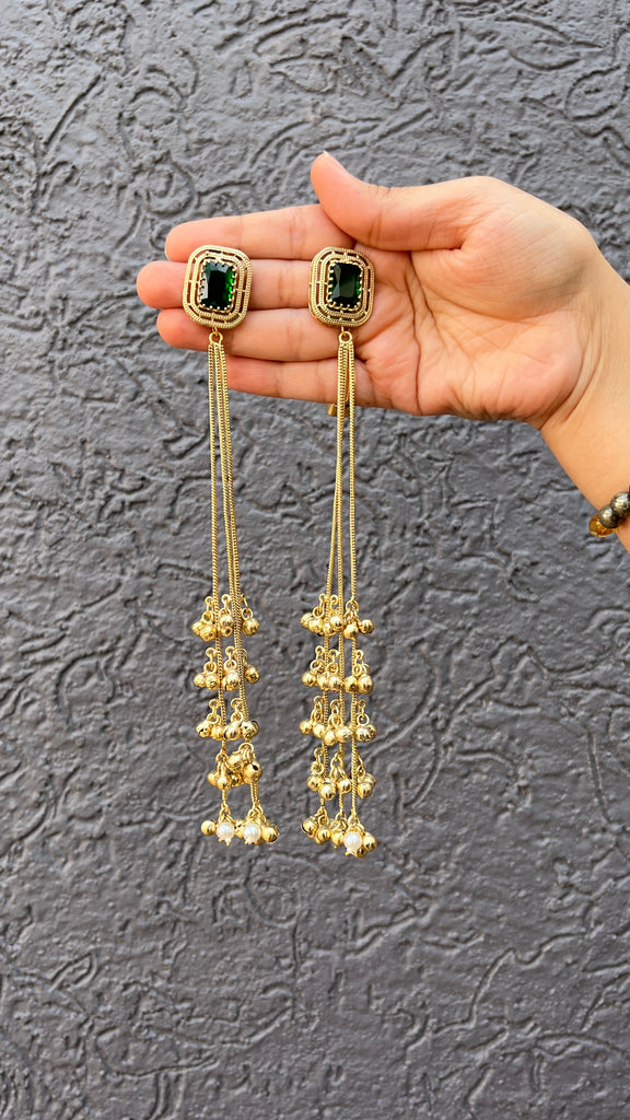 Green mosainite Nazakat Earrings