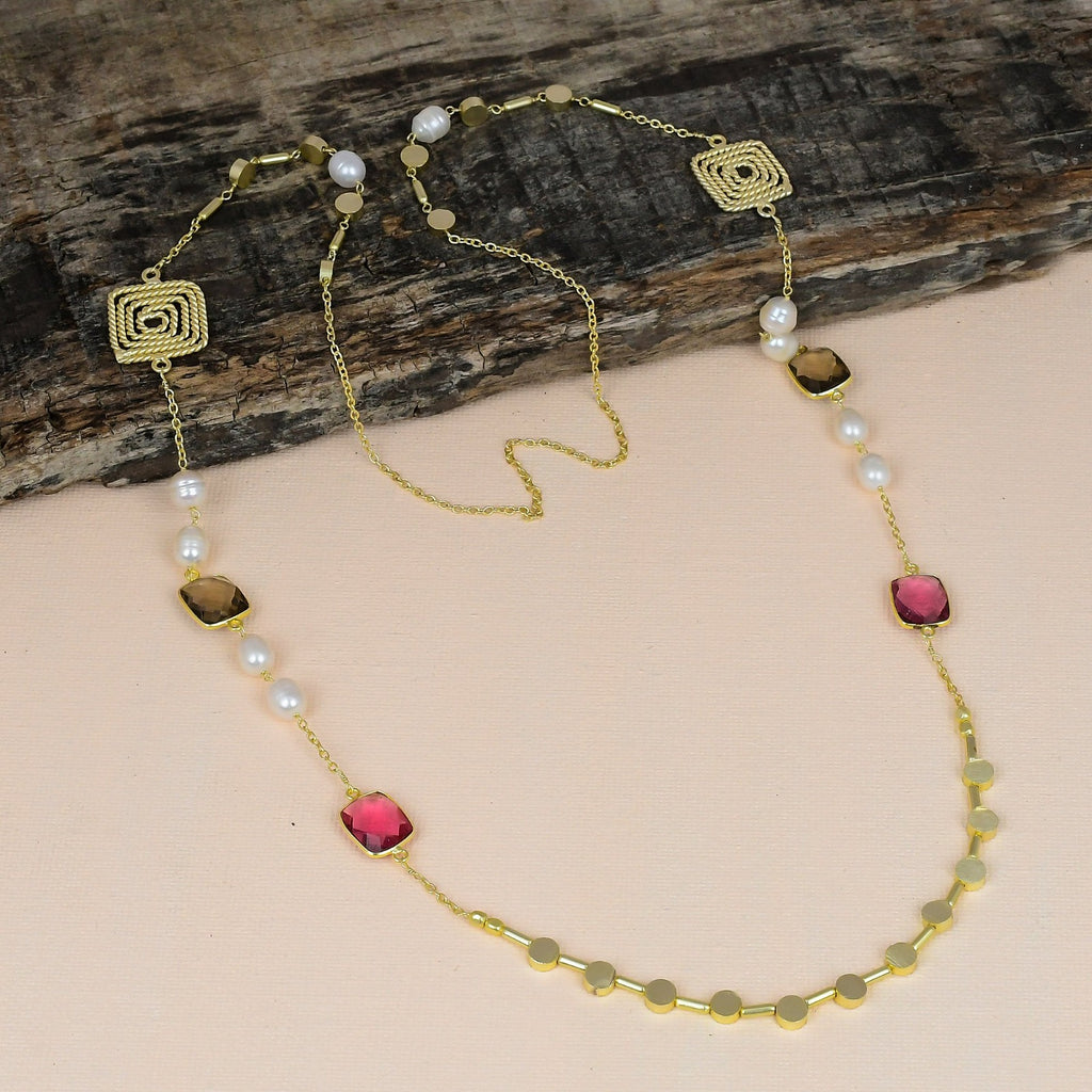 Boho Pearly Beaded Neckline