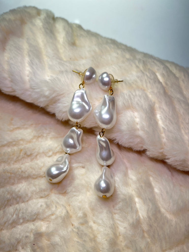 Long pearl earrings